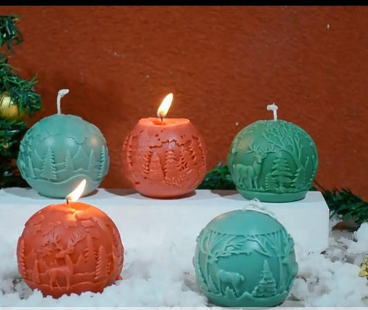 Christmas themed ball candle